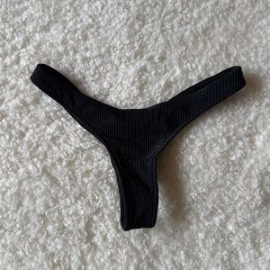 Frankie's Bikinis Black Ribbed Bikini Bottom